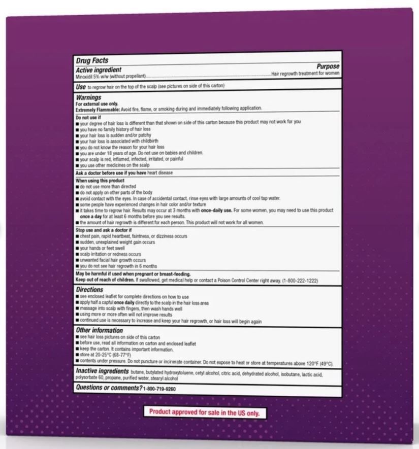KIRKLAND Minoxidil 5% Foam Women - 6-Month Treatment - MinoxFactor