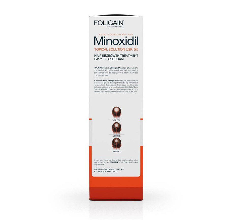 FOLIGAIN Minoxidil 5% Hair Regrowth Foam For Men 3 Month Supply - MinoxFactor
