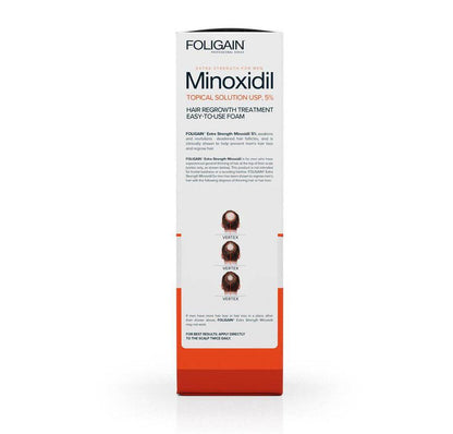 FOLIGAIN Minoxidil 5% Hair Regrowth Foam For Men 3 Month Supply - MinoxFactor