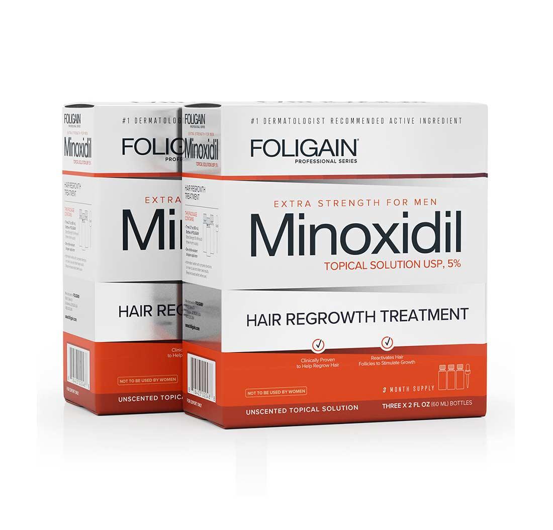 FOLIGAIN Minoxidil 5% Hair Regrowth Treatment For Men 6 Month Supply - MinoxFactor