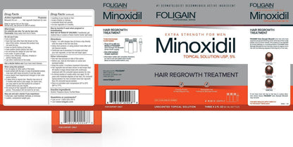 FOLIGAIN Minoxidil 5% Hair Regrowth Treatment For Men 6 Month Supply - MinoxFactor