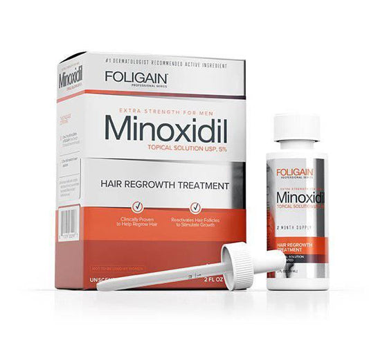 FOLIGAIN Minoxidil 5% Hair Regrowth Treatment For Men One Month Supply - MinoxFactor