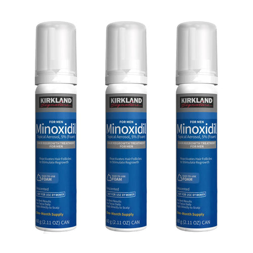 KIRKLAND Minoxidil 5% Foam - 3-Month Treatment - MinoxFactor