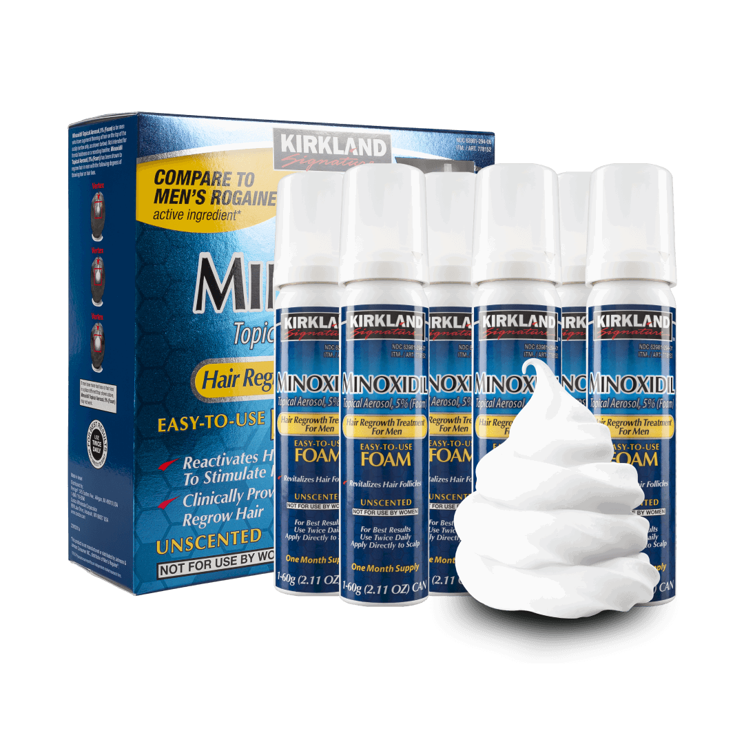 KIRKLAND Minoxidil 5% Foam - 6-Month Treatment - MinoxFactor