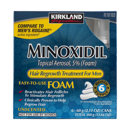 KIRKLAND Minoxidil 5% Foam - 6-Month Treatment - MinoxFactor